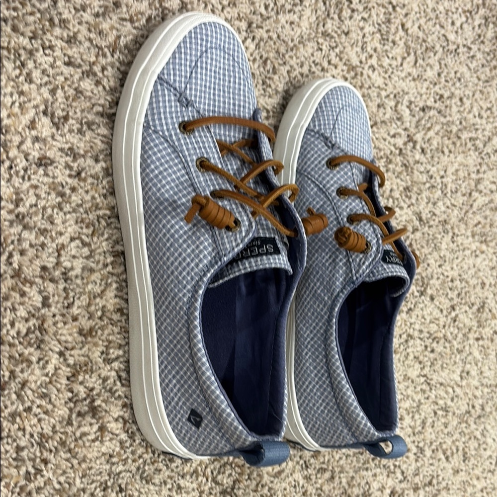 Sperry Women's Crest Vibe Mini Check Sneakers Sz 8